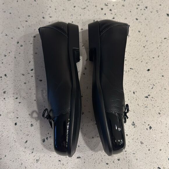 SAS Comfort Slip On Black Leather Shoes Toe Bow Flats Made in USA SZ 8.5 NARROW - Picture 5 of 12